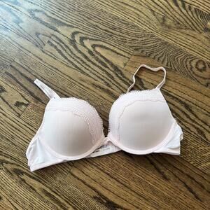 Tommy Hilfiger bra pale pink light push-up never worn once washed lace